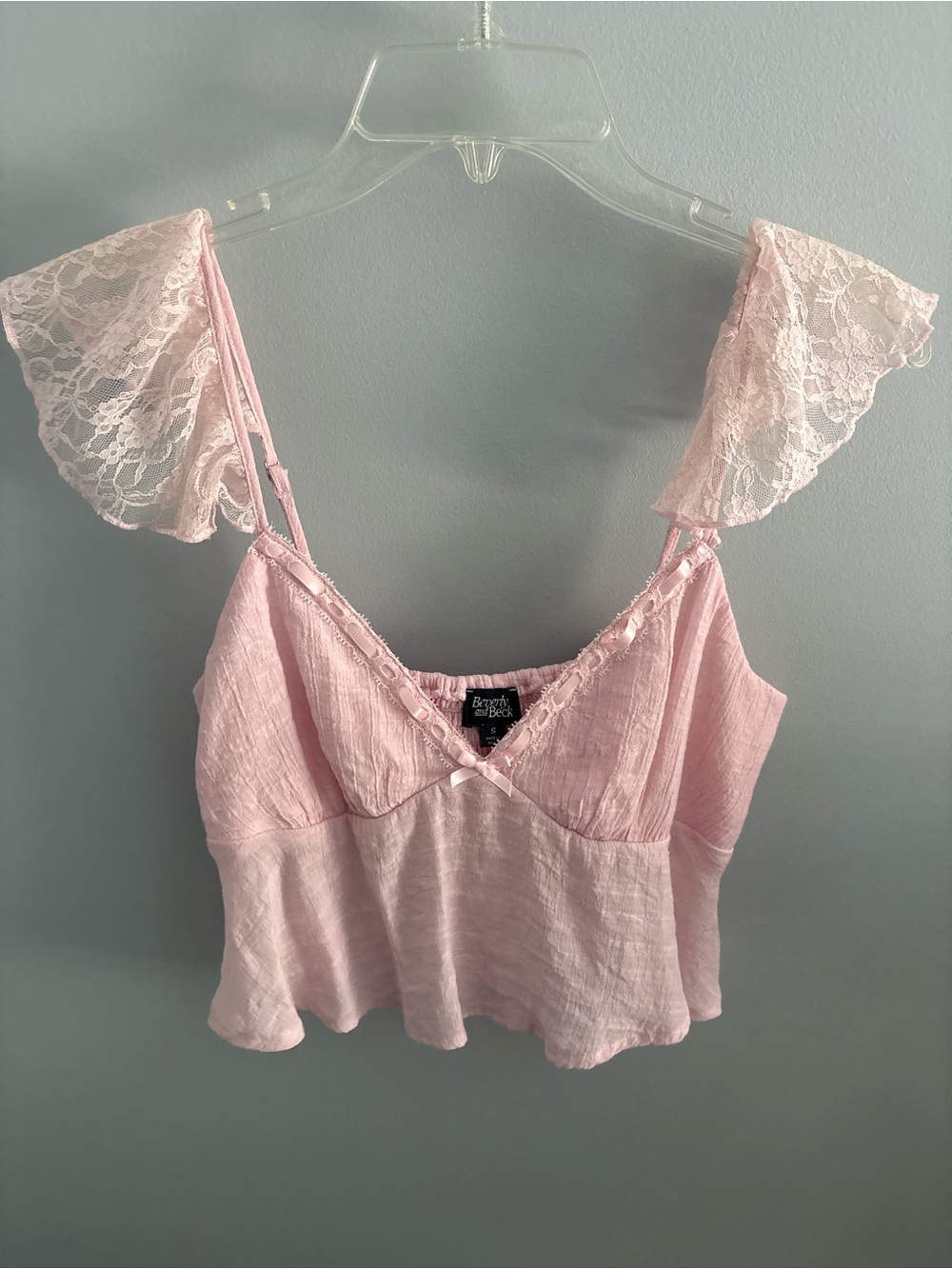 PacSun Light Pink Lace-Shoulder Cami